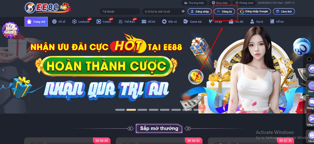 Tạo tài khoản EE88 các bước cần thiết