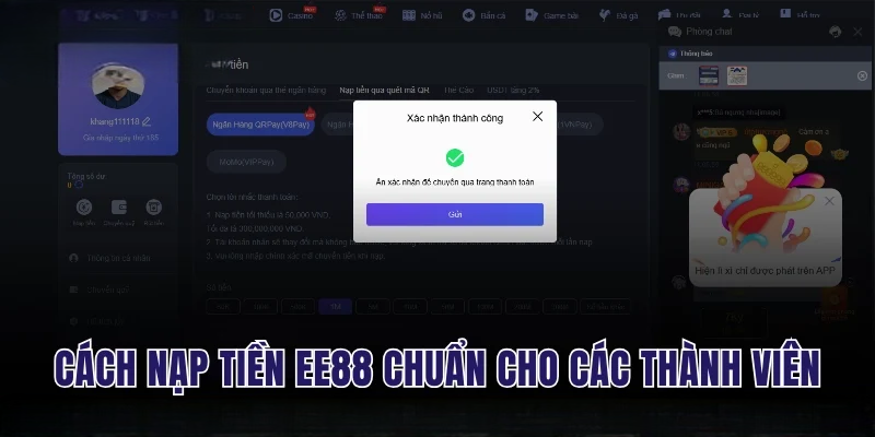 Hướng Dẫn Nạp Tiền EE88 Chuẩn Tối Ưu Thời Gian Giao Dịch